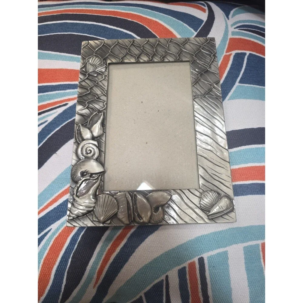 Ocean Sea Creature Theme Silver Shell Picture Frame 3.5
